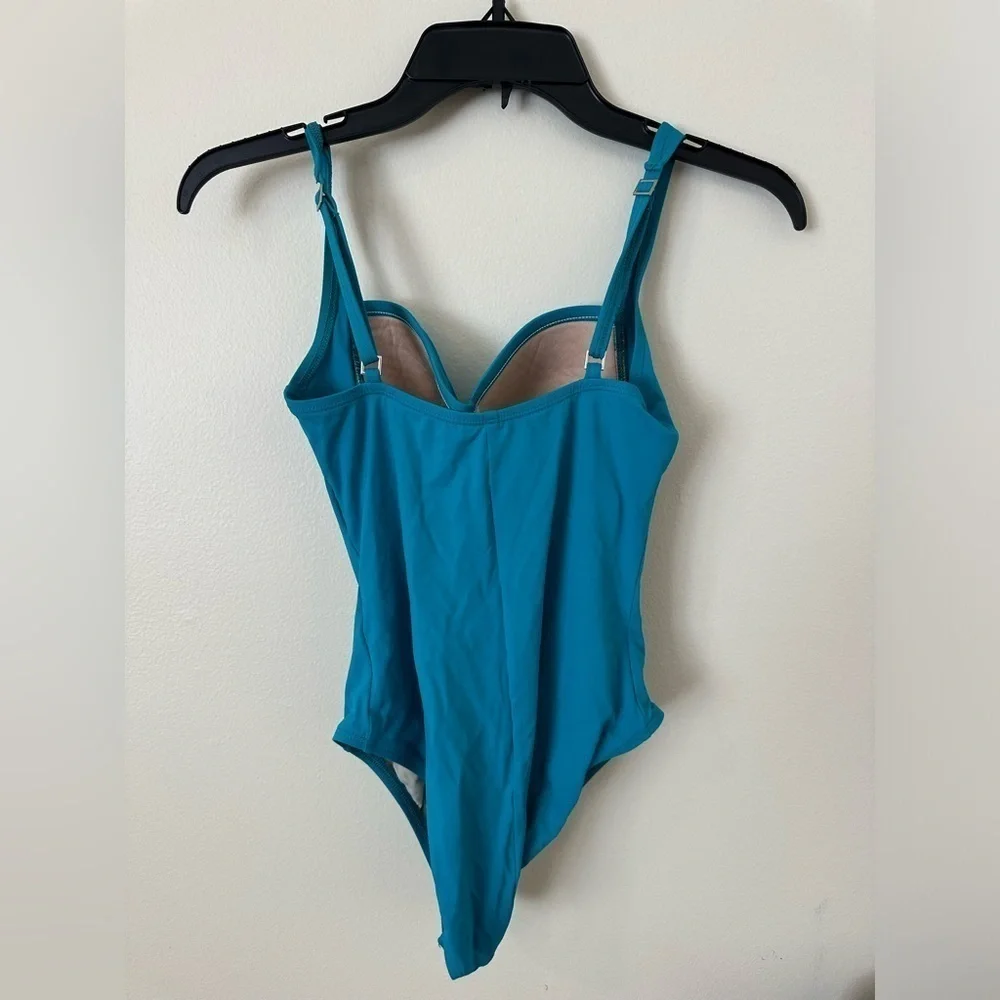 Island Goodness Twist Shirred One Piece Turquoise Size 6